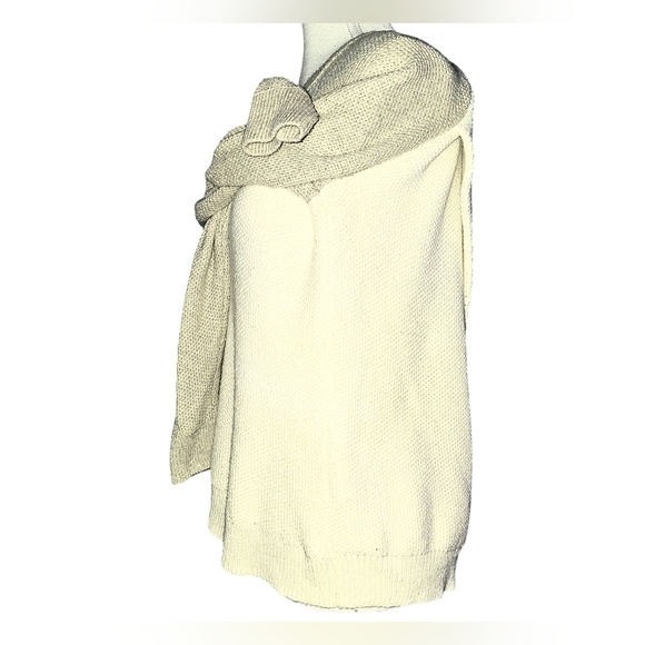 Madewell Colorblock Waffle Knit Cross-Back Sweater Heather Moonstone Sz XS - Picture 9 of 16